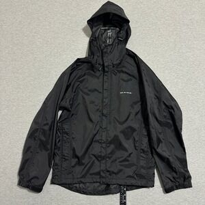 Gage Grundens Technical Gear Hooded Rain Jacket Long Sleeve Black Mens Size XS